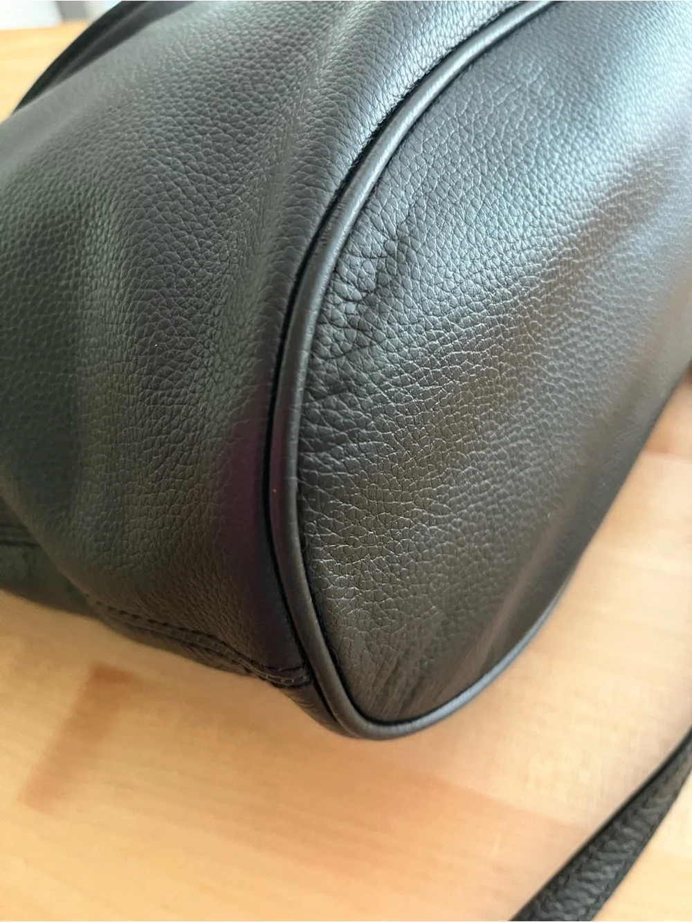 Banana Republic Black Pebbled Leather Satchel/Shoulder Bag